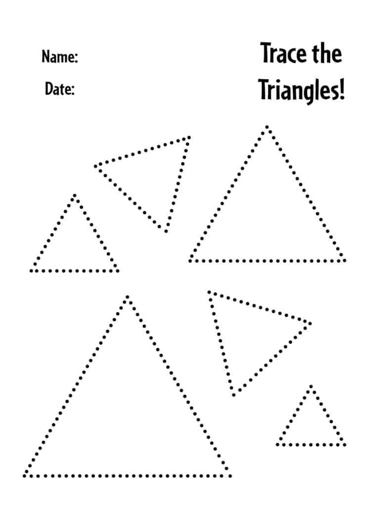 Free triangle worksheets for preschool â the hollydog blog