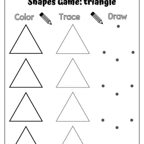 Shapes tracing drawing and coloring pages made by teachers
