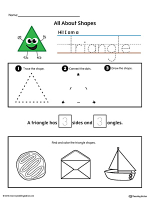 Free all about triangle shapes in color