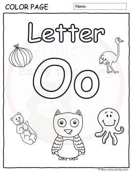 Alphabet letter o tracing writing recognition worksheets printable or centers