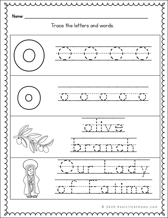 Letter o â catholic letter of the week worksheets and coloring pages