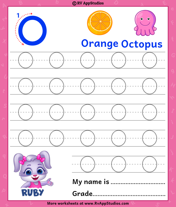 Capital letter o tracing worksheet trace uppercase letter o