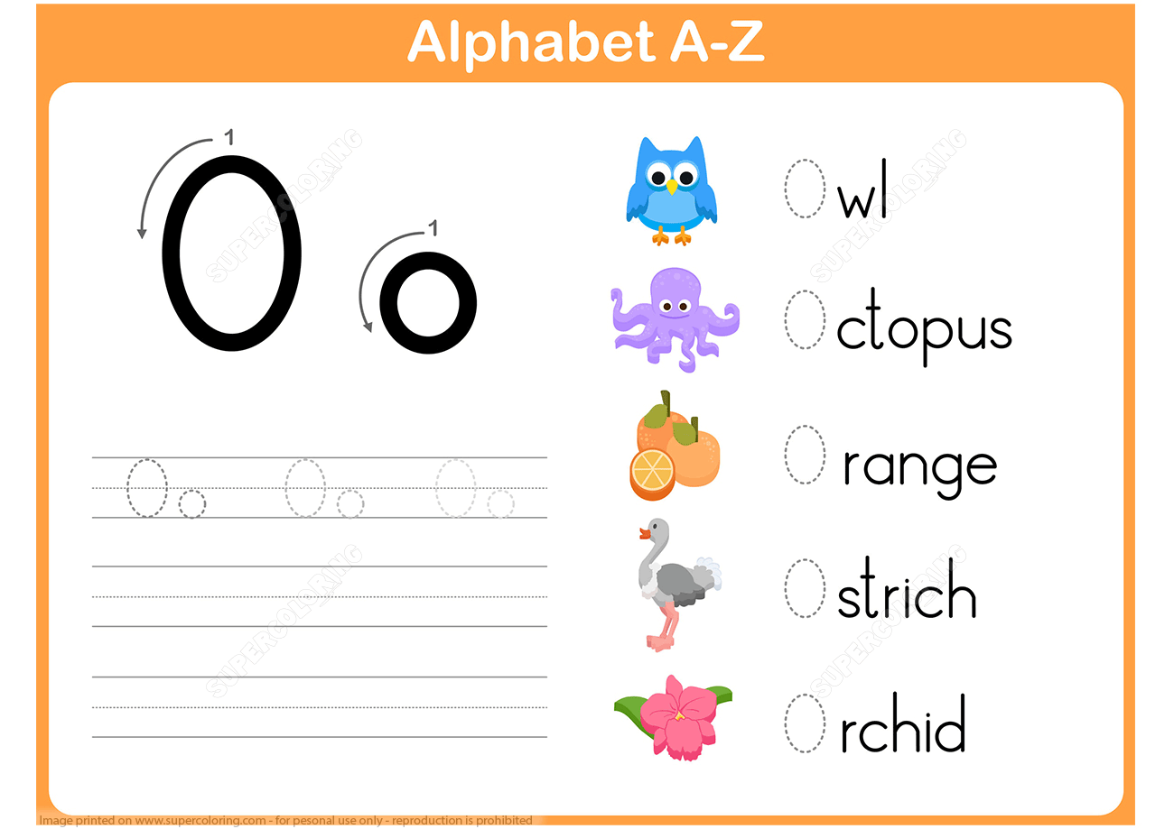 Letter o tracing worksheet free printable puzzle games