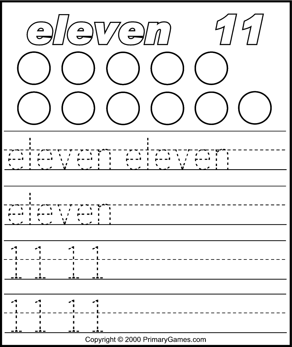 Numbers activity pages