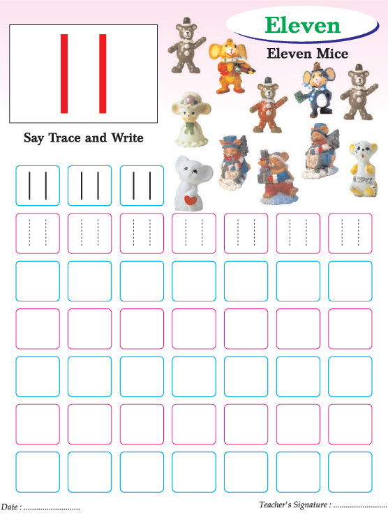 Numbers writing practice worksheet