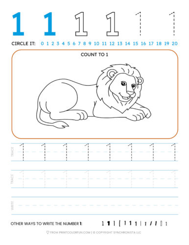 Tracing the number printable activity sheets from to at