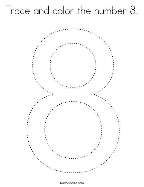 Trace and color the number coloring page