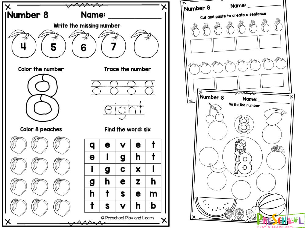 Free printable number worksheets for preschoolers