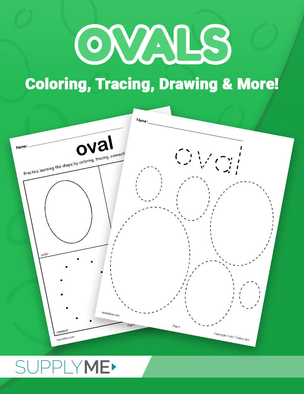 Oval worksheets tracing coloring pages cutting more â