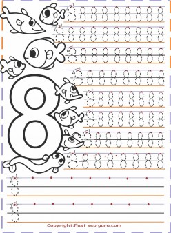 Kindergarten number tracing worksheets