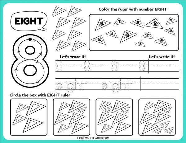 Free number tracing printable work sheets homemade heather