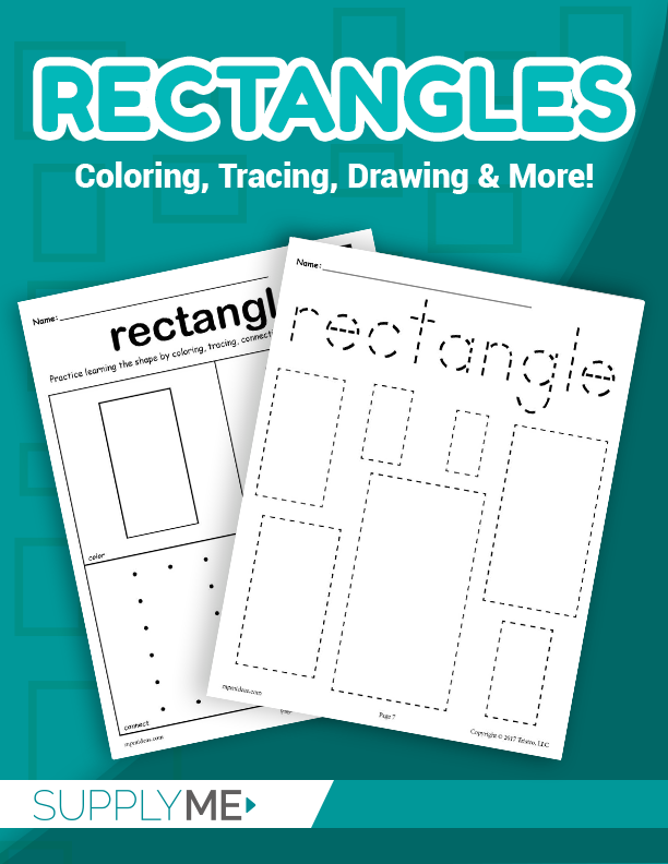 Rectangle worksheets tracing coloring pages cutting more â