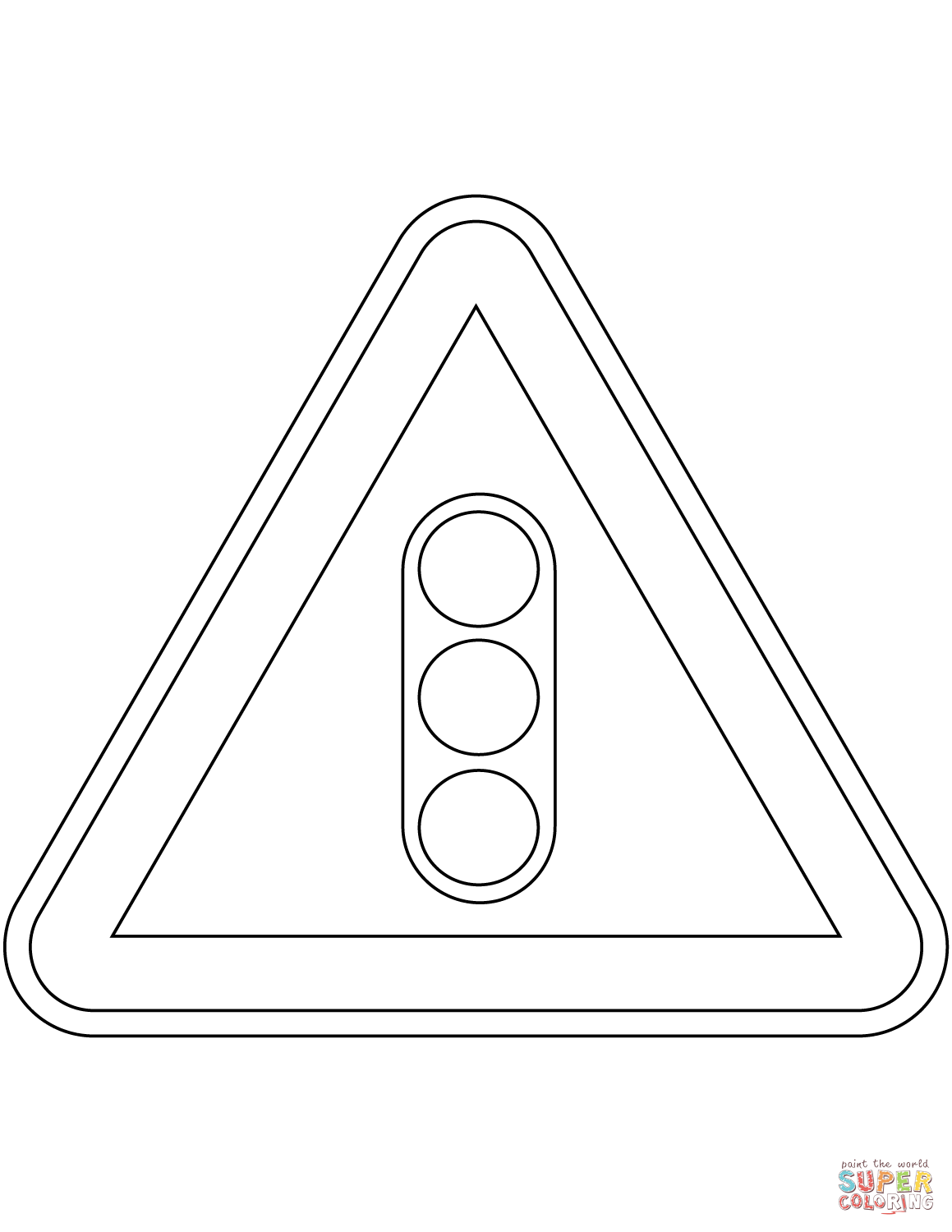 Traffic signals ahead sign in portugal coloring page free printable coloring pages