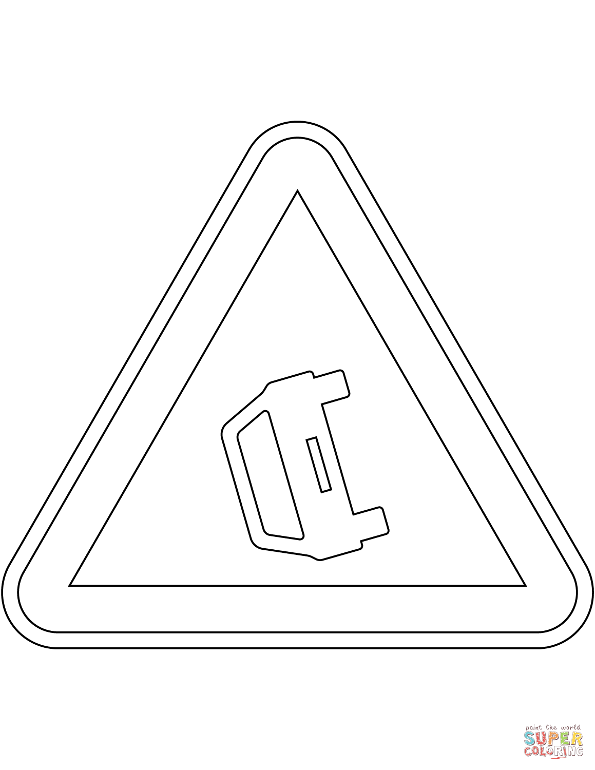 Accident area sign in portugal coloring page free printable coloring pages