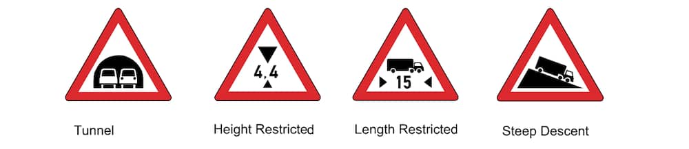 Road signs and meanings in nya types and rules for road safety