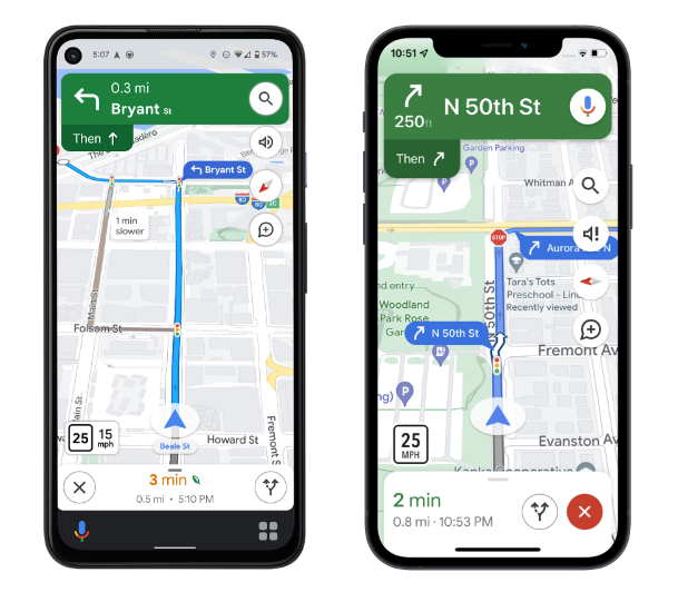 Google maps brings traffic
