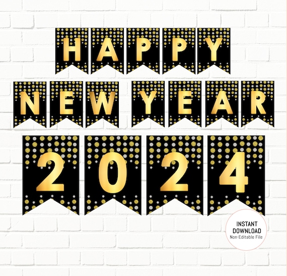 Happy new year printable instant download