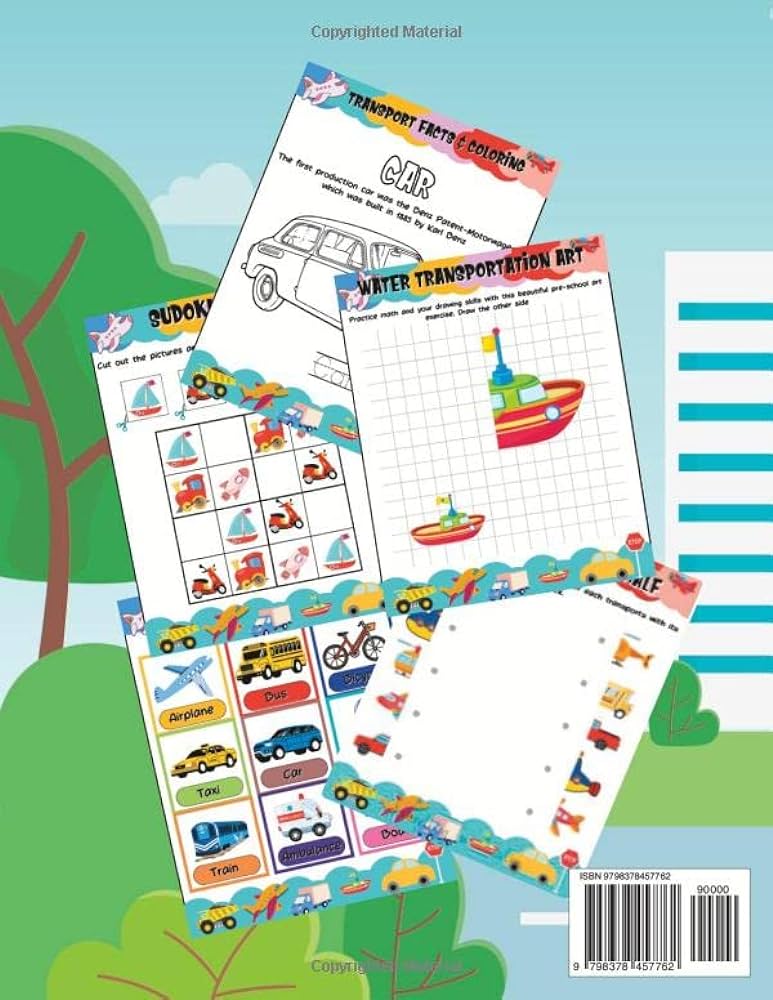 Transportation activities for kids air land water transportation activity for kidsloring matching puzzleaddition and more for kindergarten el sheryfa foreign language books