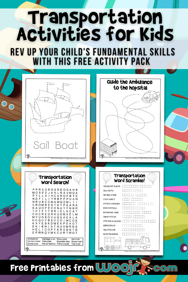 Printable transportation activities for kids woo jr kids activities childrens publishing