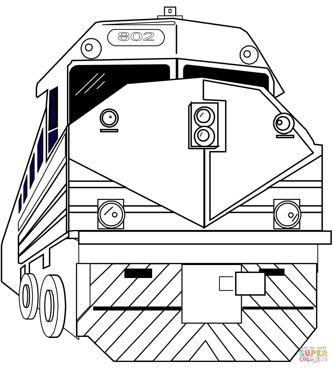 Train lootive coloring page free printable coloring pages