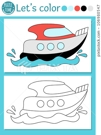 Transportation coloring page for children with