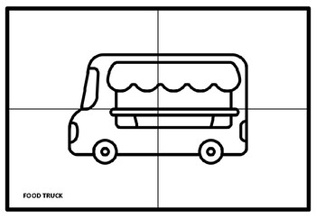 Transportation transport collaborative art puzzle project coloring pages