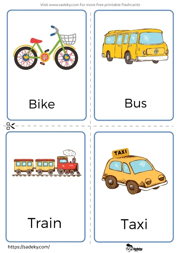 Printable transportation flashcards free download