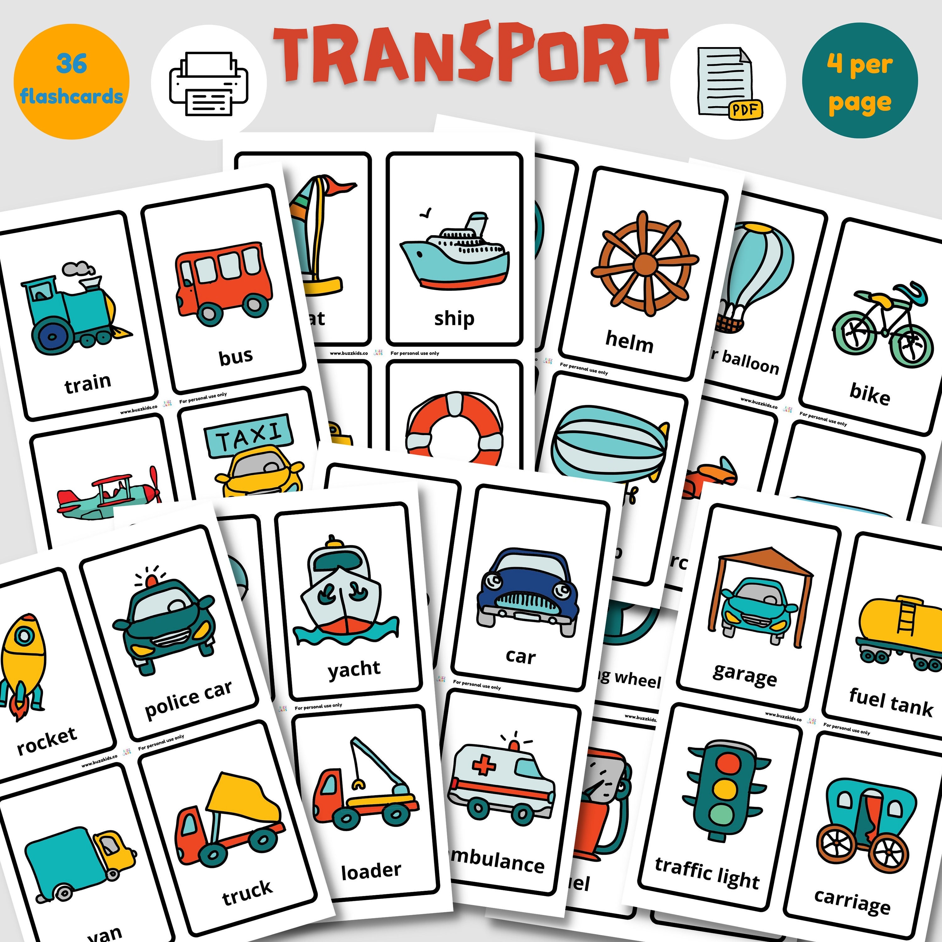 Transportation digital flashcards teaching materials about winter instant downloads transport vocabulary flash cards visual card learning