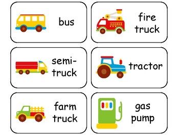 Transportation themed printable preschool picture and word flashcards preschool pictures transportation preschool flashcards