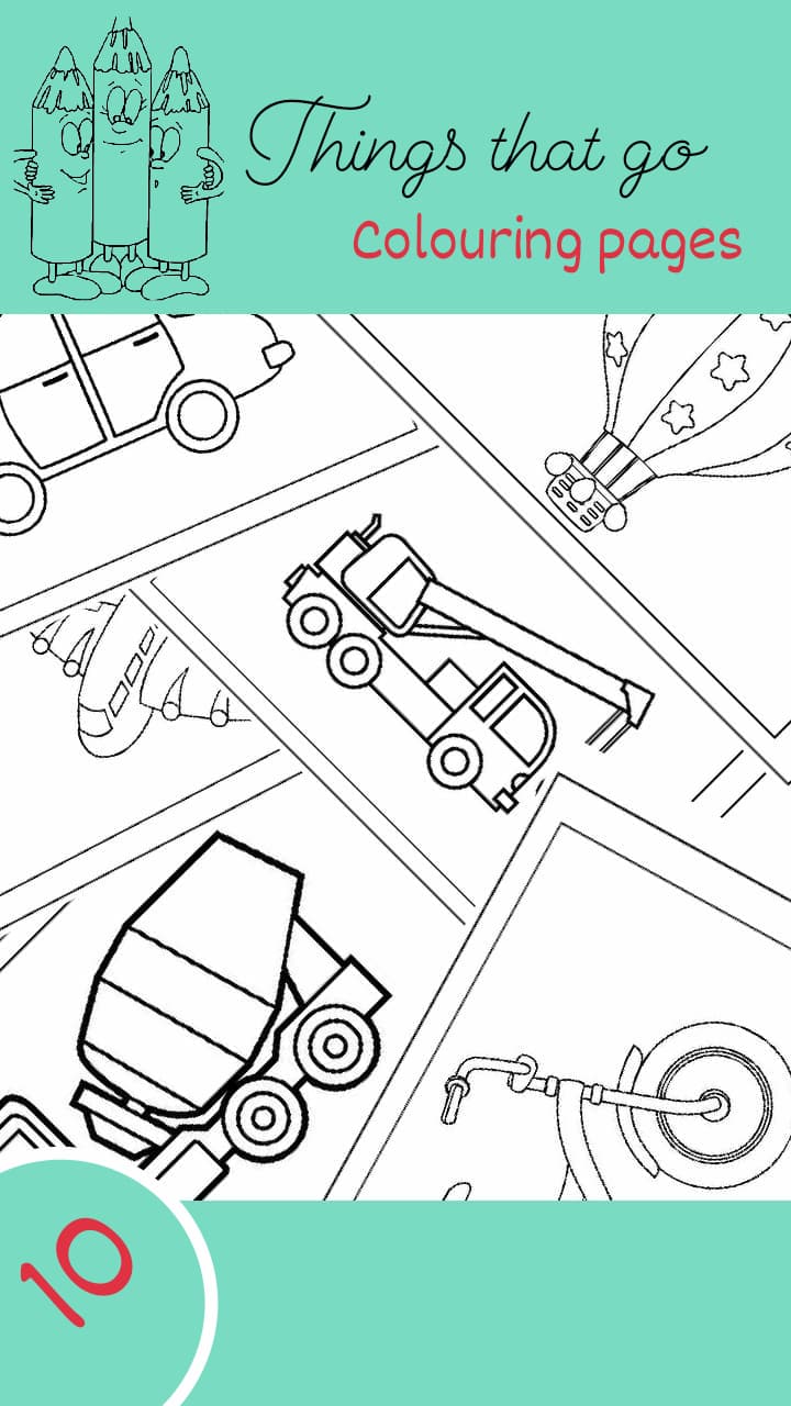 Things that go transport coloring pages made by teachers