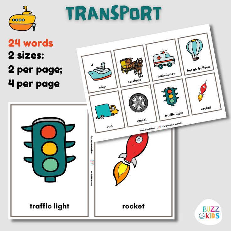 Transportation flashcards easy to learn transport word