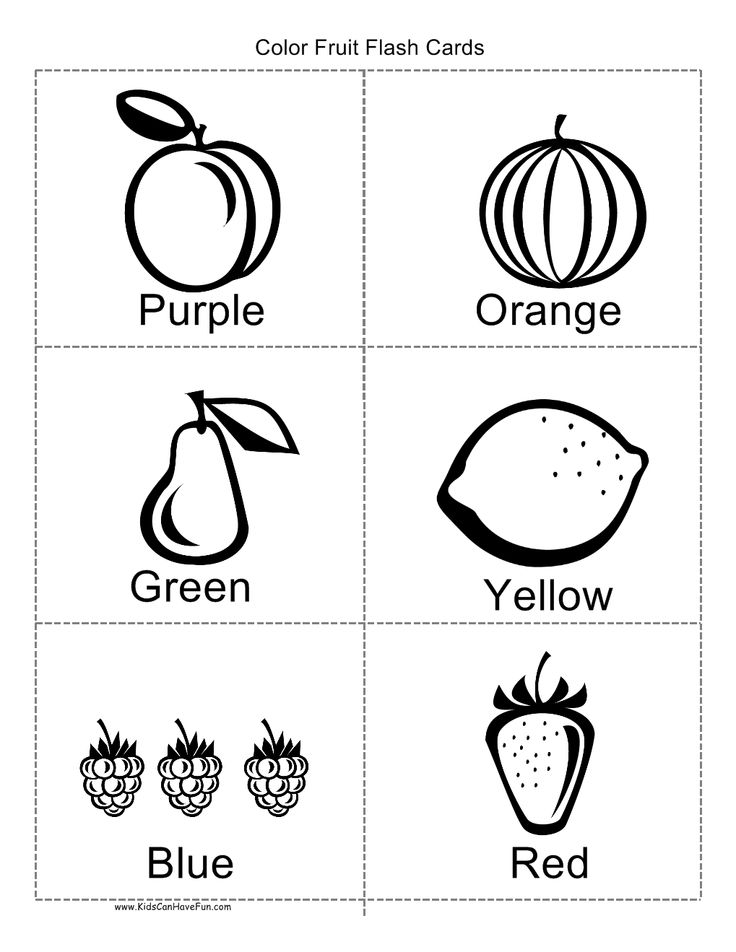 Color fruit flashcards coloring worksheets for kindergarten kindergarten coloring pages fruit coloring pages