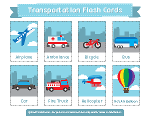 Transportation flash cards vocabulary flash cards printable flash cards flashcards