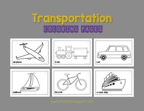 Transportation coloring pages