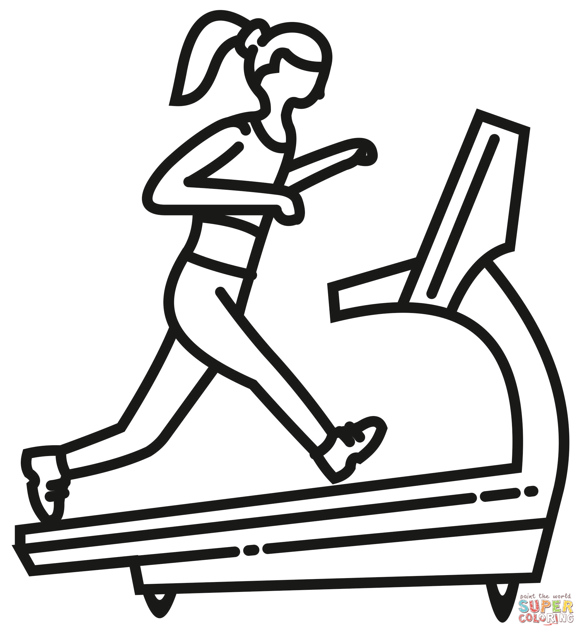 Treadmill coloring page free printable coloring pages