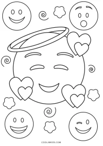 Free printable emoji coloring pages for kids