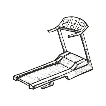 Treadmill drawing vector illustration vector
