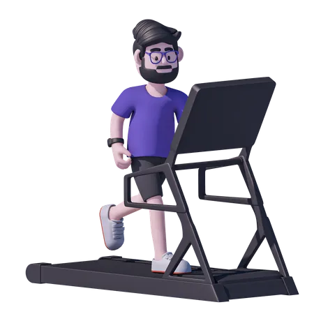 D running on treadmill illustrations