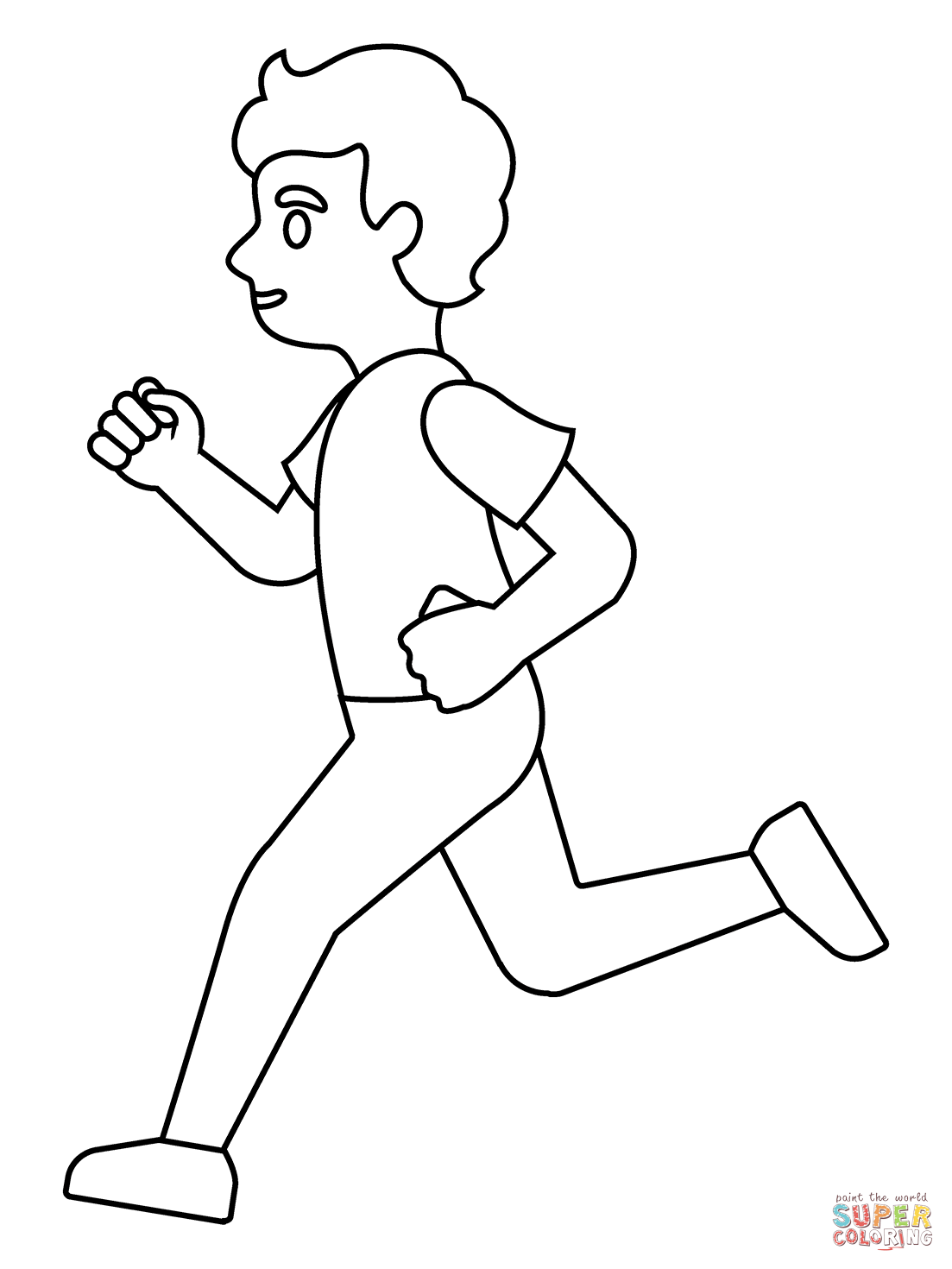 Person running emoji coloring page free printable coloring pages