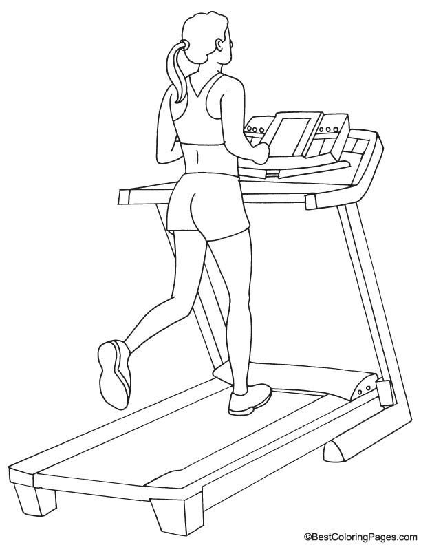 Treadmill coloring page download free treadmill coloring page for kids best coloring pages