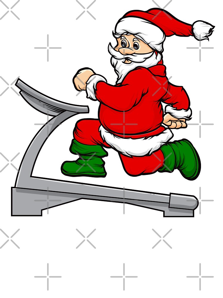 Funny treadmill santa claus kids t