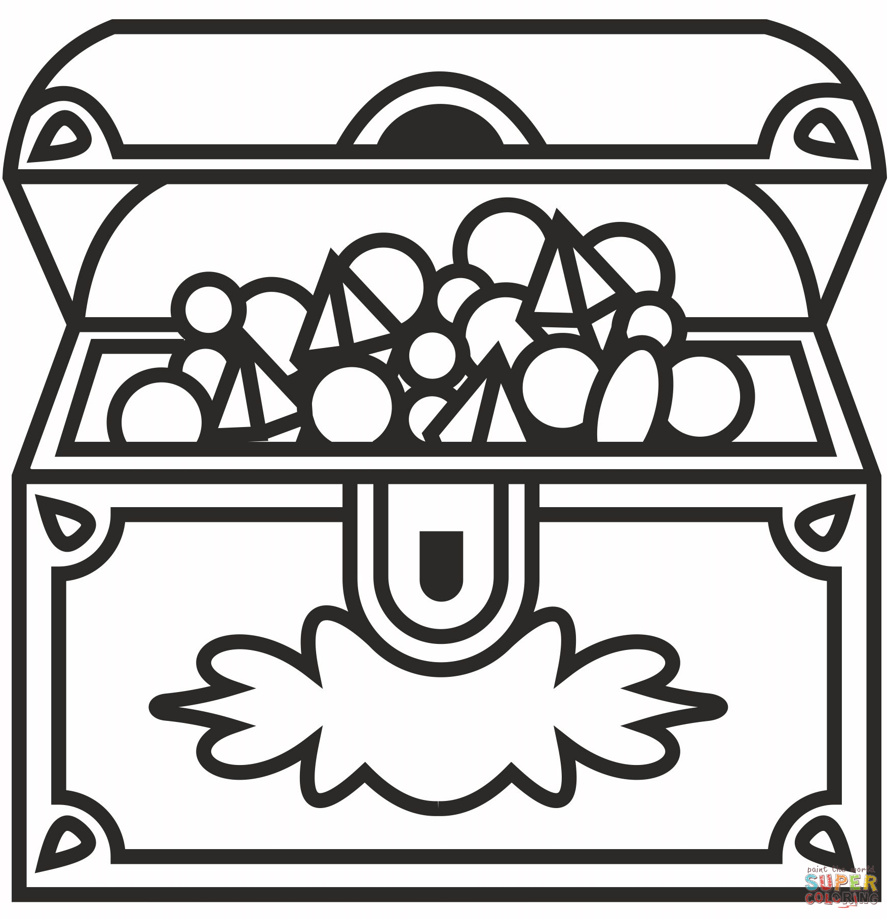 Treasure chest coloring page free printable coloring pages