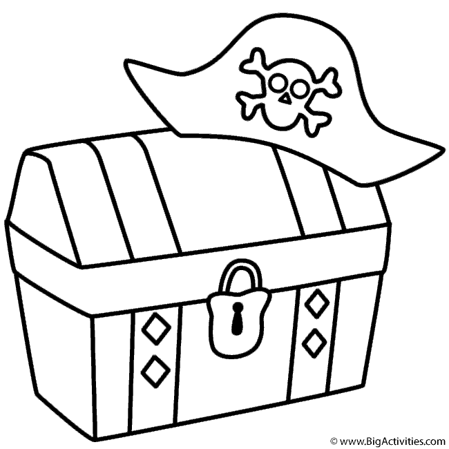 Treasure chest with pirate hat