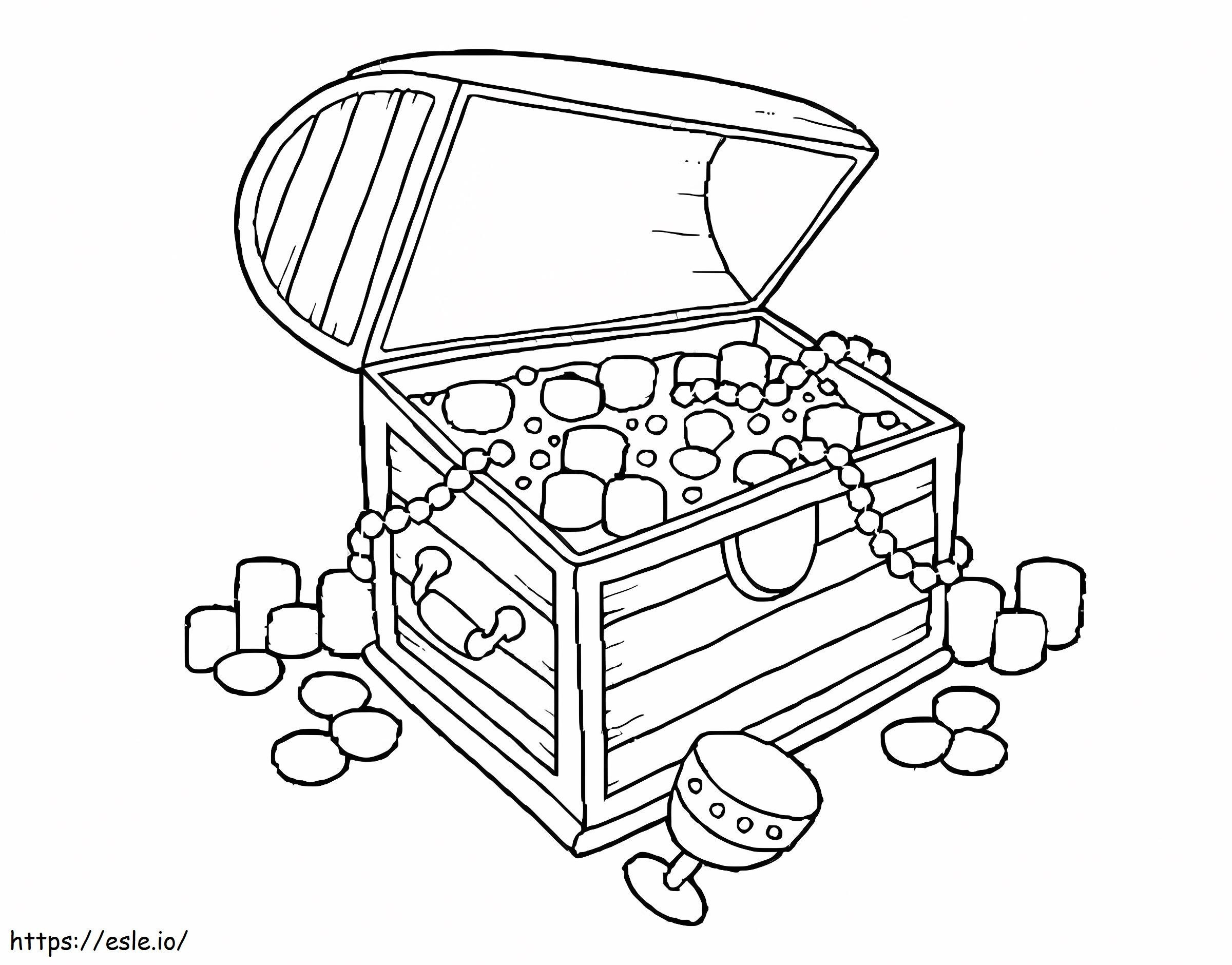 Print treasure chest coloring page