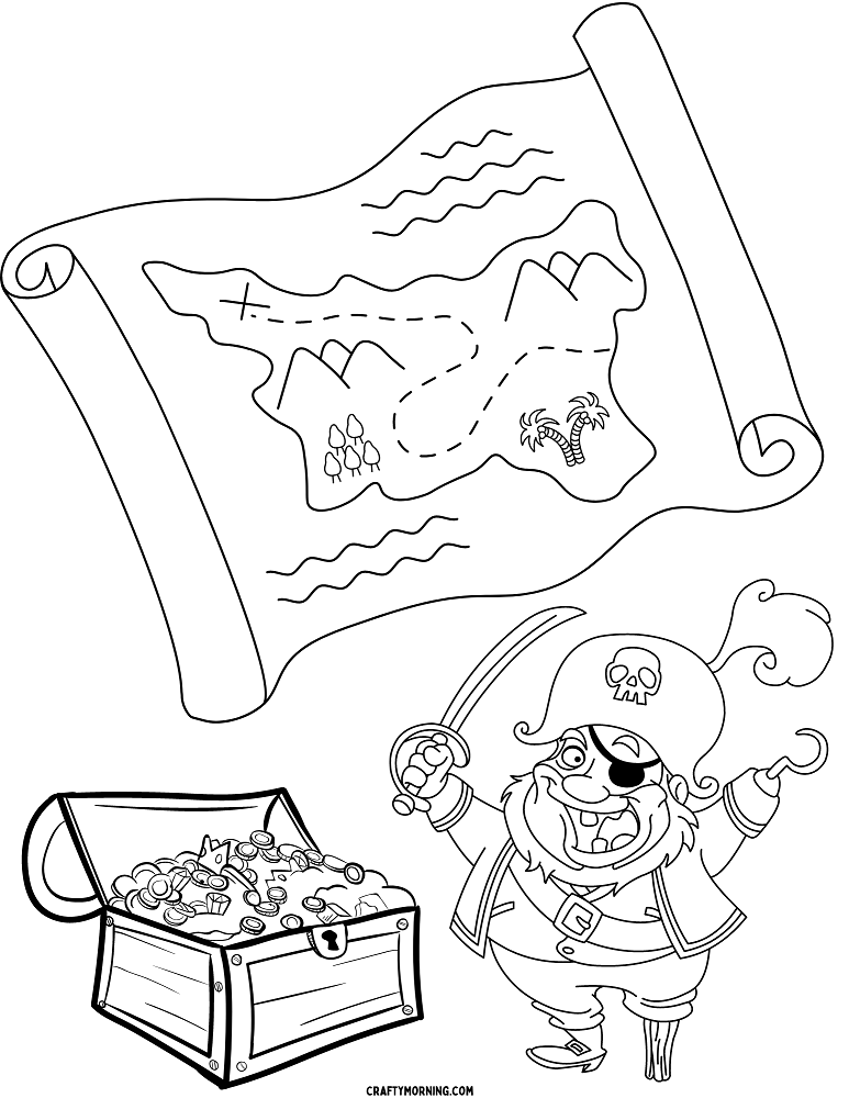 Pirate coloring pages free printables