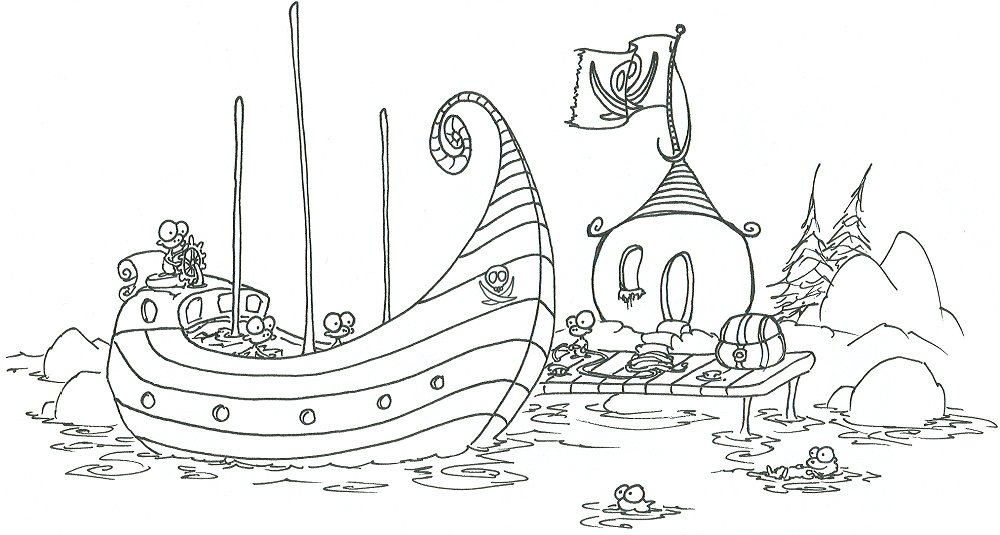 Coloring pages monkey pirates loading a treasure chest