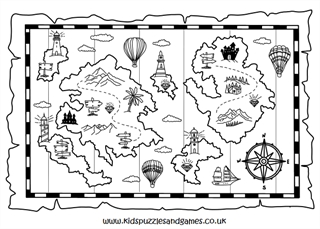 Treasure map louring page