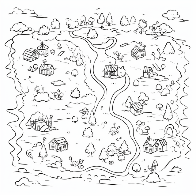 Town map coloring page town drawing ring drawing color drawing png transparent image and clipart for free download