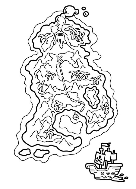 Treasure map coloring pages printable images