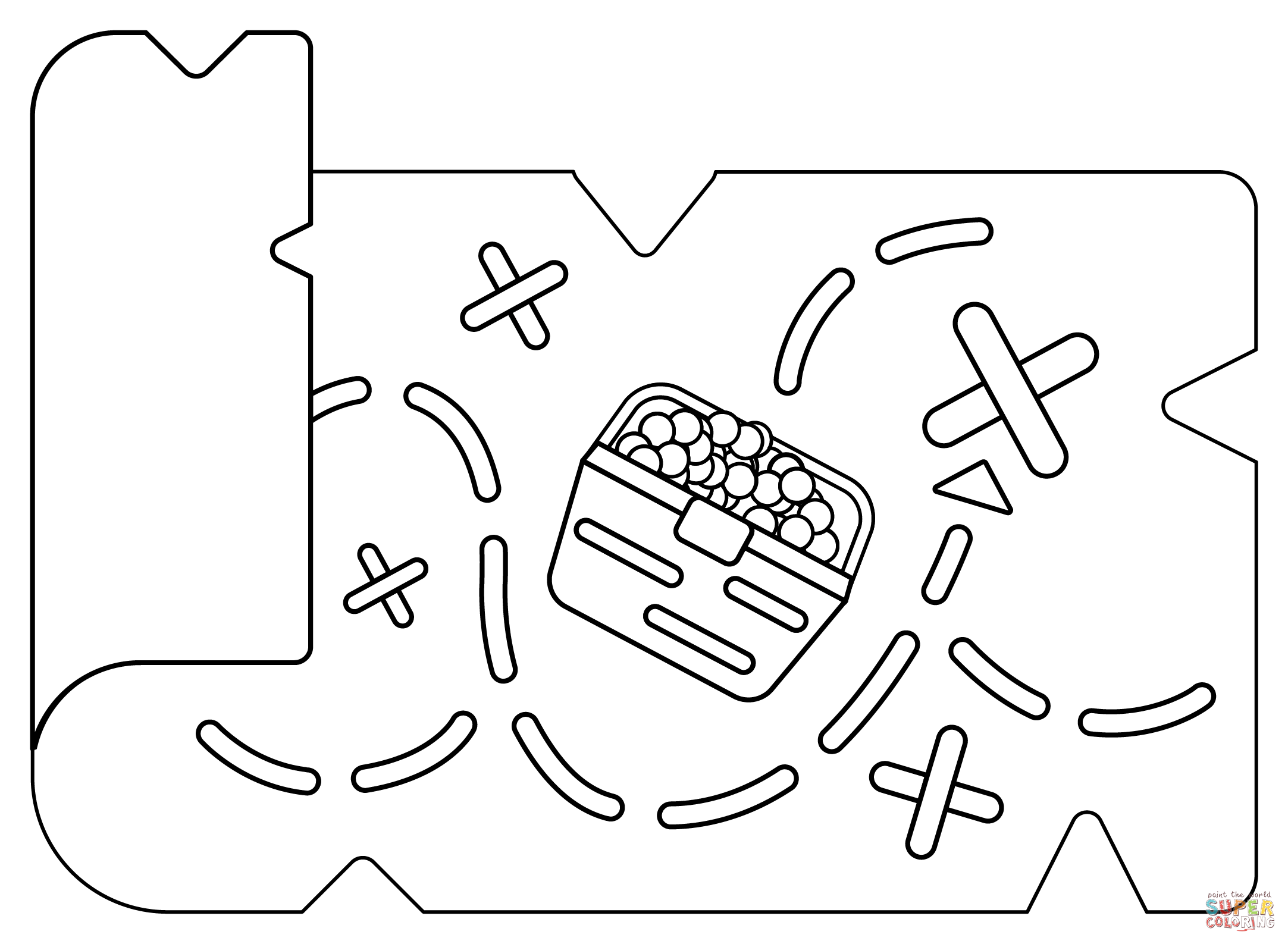 Treasure map coloring page free printable coloring pages